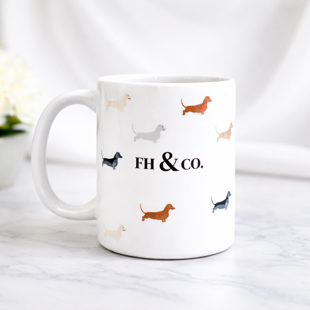 FH&CO. Signature Dachshund Mug