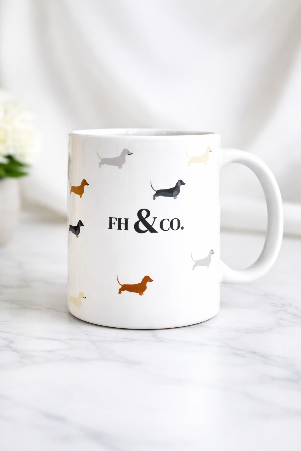 FH&CO. Signature Dachshund Mug